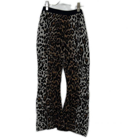 STELLA McCARTNEY 431515 Black x Brown Leopard Print Knit Semi-Flare Pants Bottoms