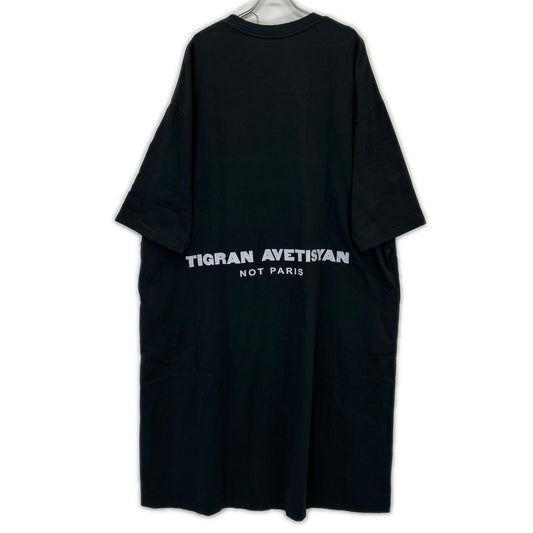 TIGRAN AVETISYAN Black Blue Brid Oversized T-shirt Dress