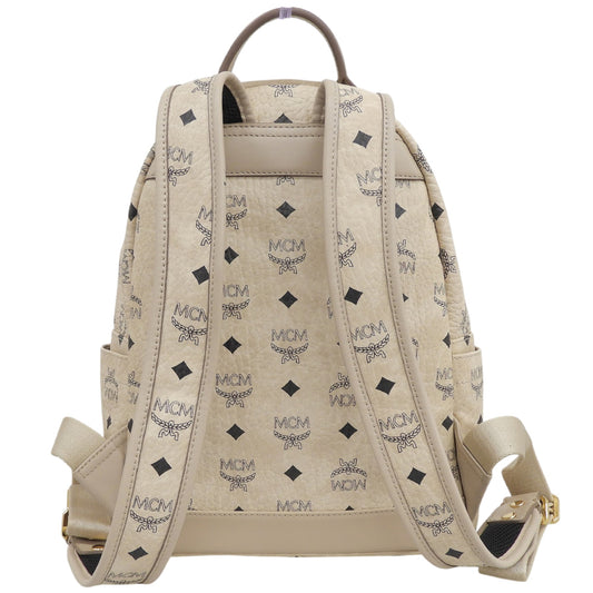 MCM Visetos Classic Rabbit Backpack Daypack Women's Leather Beige Backpack