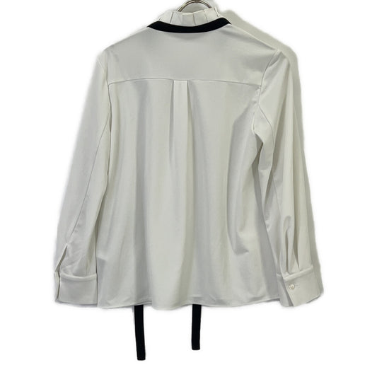 ICB White Washable Marabou Georgette Design Cut-and-Sew Top S Ladies