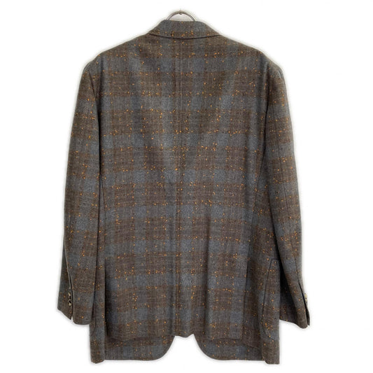 ISAIA イザイア グレー C31GSI/000 CORTINA ウール 3B段返り ドット×チェック ジャケット ジャケット