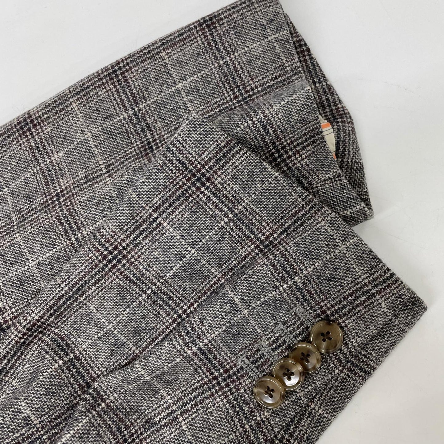Sartoria Ypsilon サルトリアイプシロン グレーブラウン E.THOMAS生地 カシミヤ混ウール チェック 2B ジャケット ジャケット