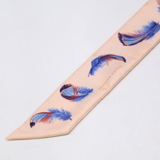 HERMES エルメス 【美品】フェザー シルク ツイリー スカーフ