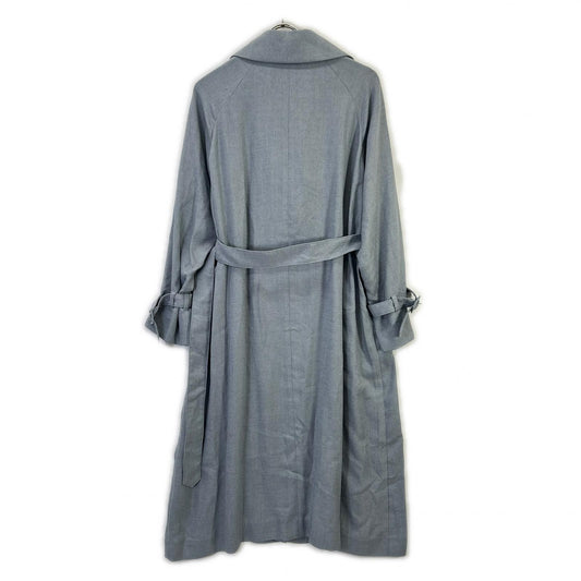 INED 71-11114001 Blue Belted Linen Raglan Coat