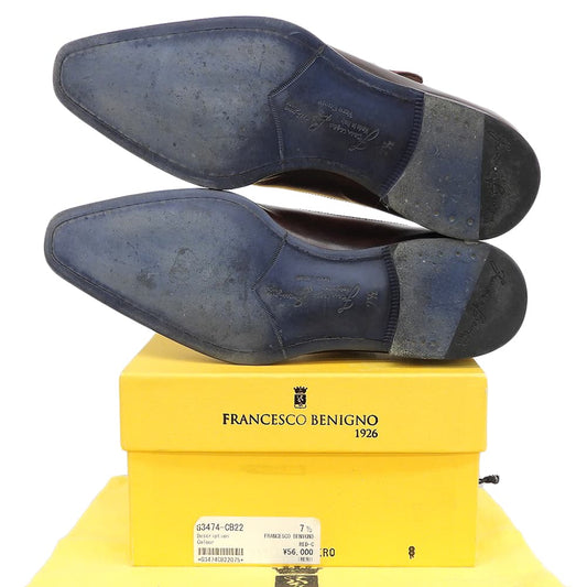 FRANCESCO BENIGNO フランチェスコベニーニョ 美品 パティーヌ モンクストラップシューズ メンズ レッド 7 1/2 シューズ