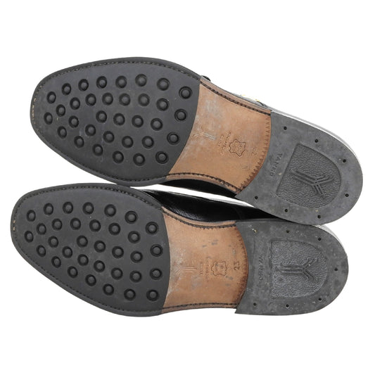 YANKO ヤンコ 美品 ダブルモンクシューズ シューズ メンズ シボレザー ブラック 7 1/2 E 104029 シューズ