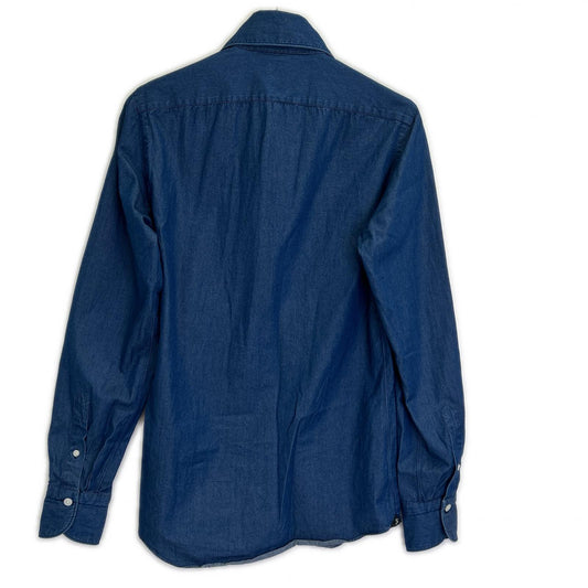 finamore Finamore 23481-1 Blue BALI PIERO Cutaway Denim Dungaree Shirt Tops