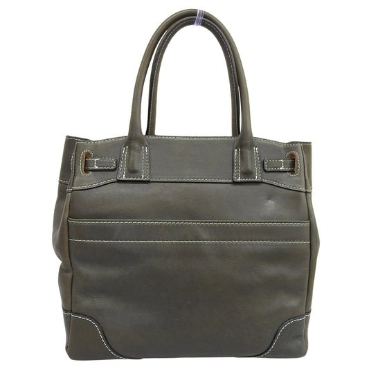 A.D.M.J. Accessoires De Mademoiselle ADMJ 前金具付き フロント金具バッグ レザー ハンドバッグ レディース カーキ ハンドバッグ
