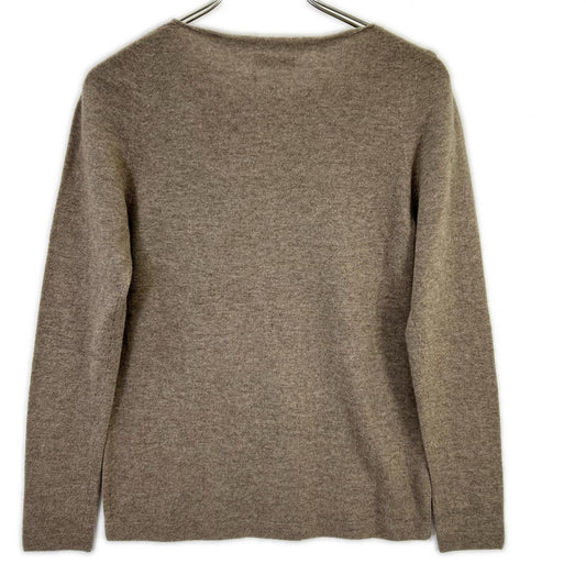 TOYOBOSHI Toyobo Thread Ito-i NANATSU 09IT-SC0001 Ivory Brown Silk Cashmere Knit Top