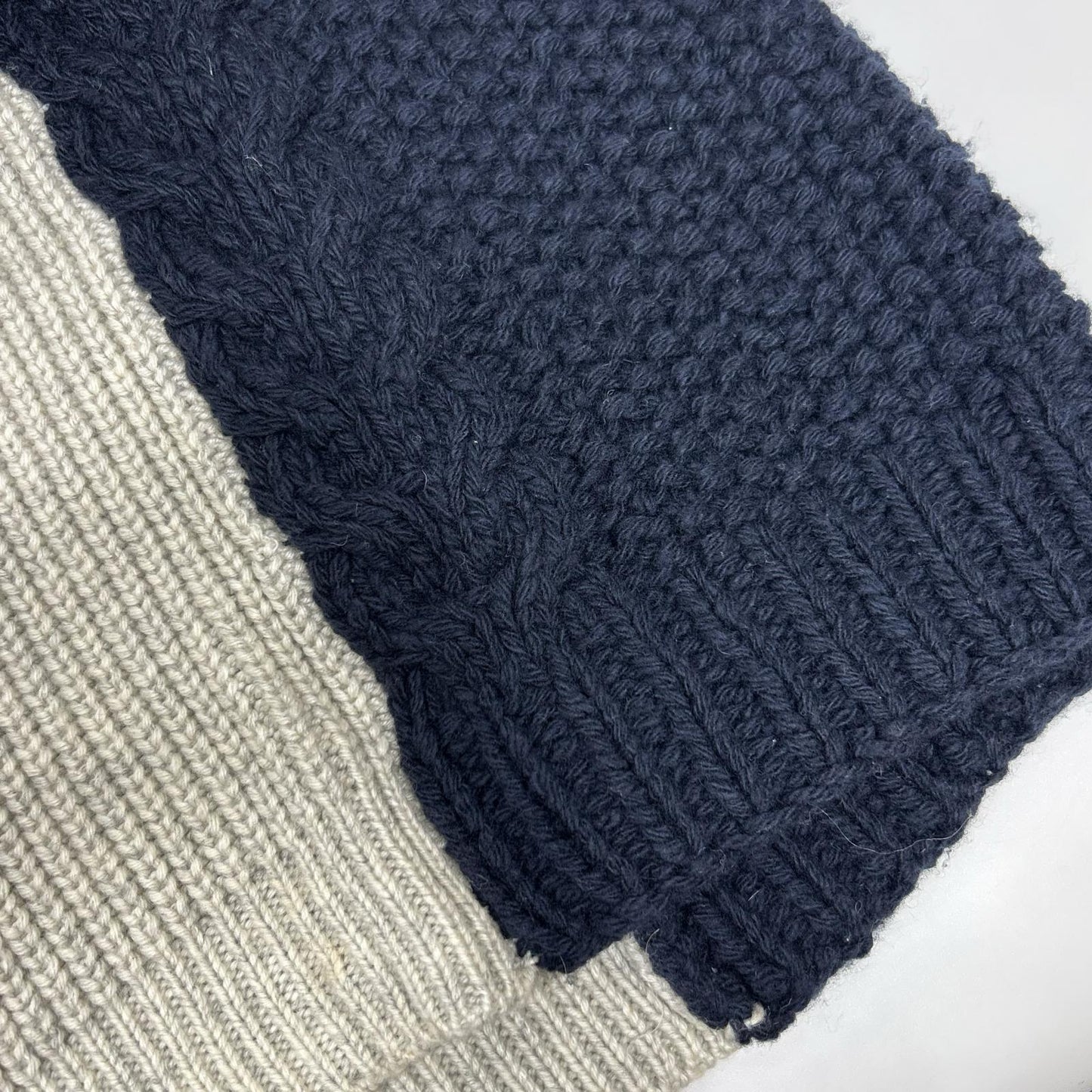 3.1 Phillip lim スリーワンフィリップリム ネイビー×アイボリー ケーブル編みニット トップス トップス