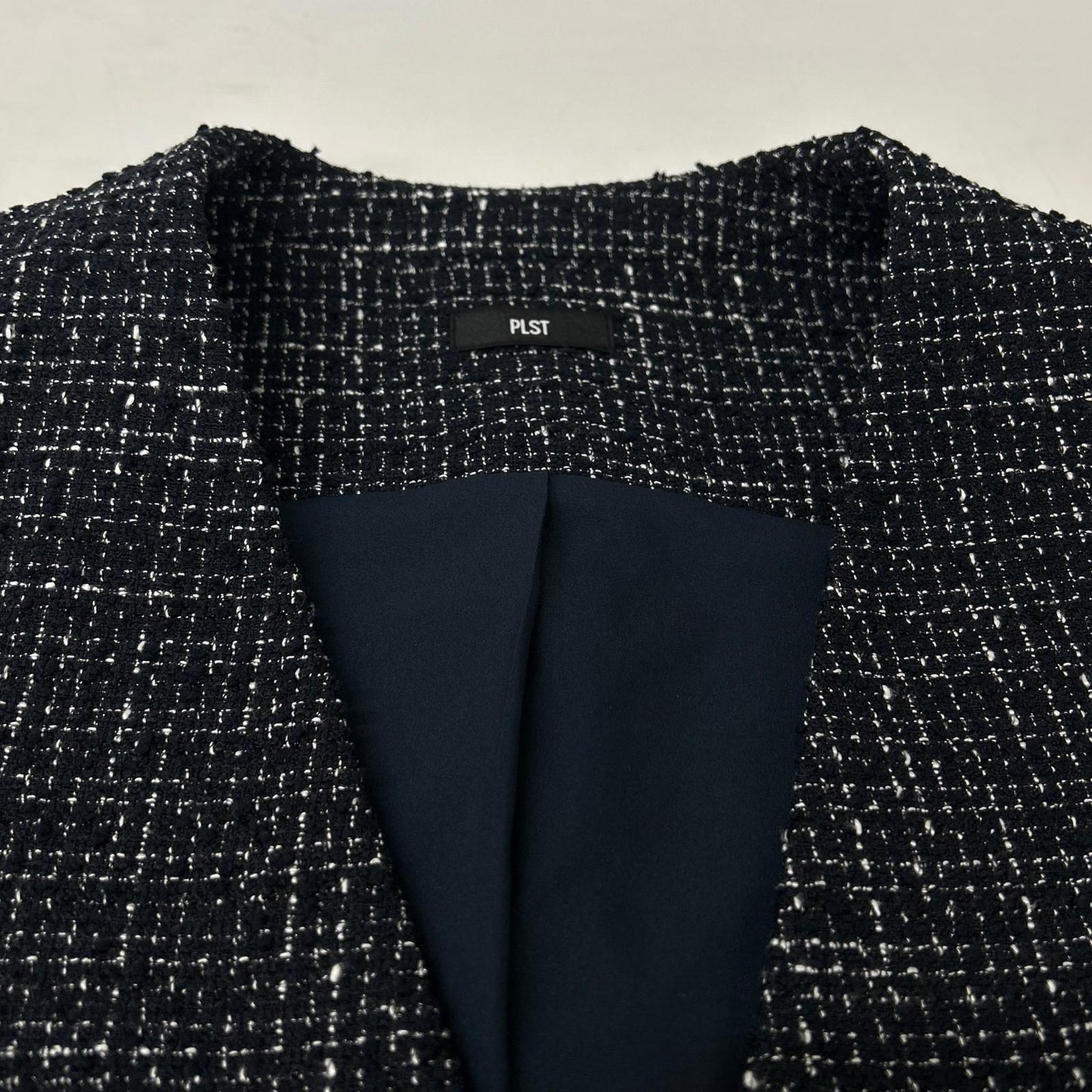 PLS+T(PLST) 12-5102004 Navy Tweed Peplum Vest Vests