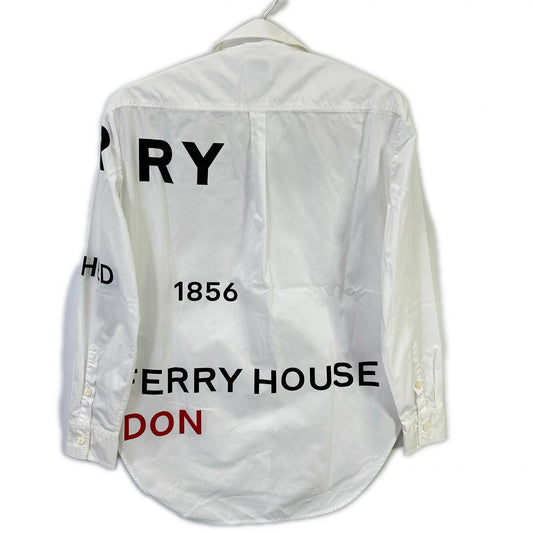 BURBERRY 8015637 White Horseferry Tisci-Era Cotton Shirt Top