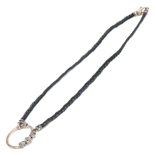 La Loop ラループ 925 フラワーデザイン グラスホルダー レザーコード ネックレス