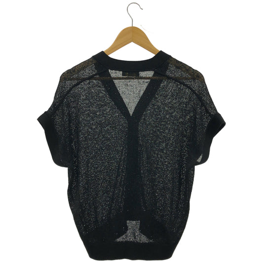 DRAWER black sequin and glitter short-sleeve knit cardigan