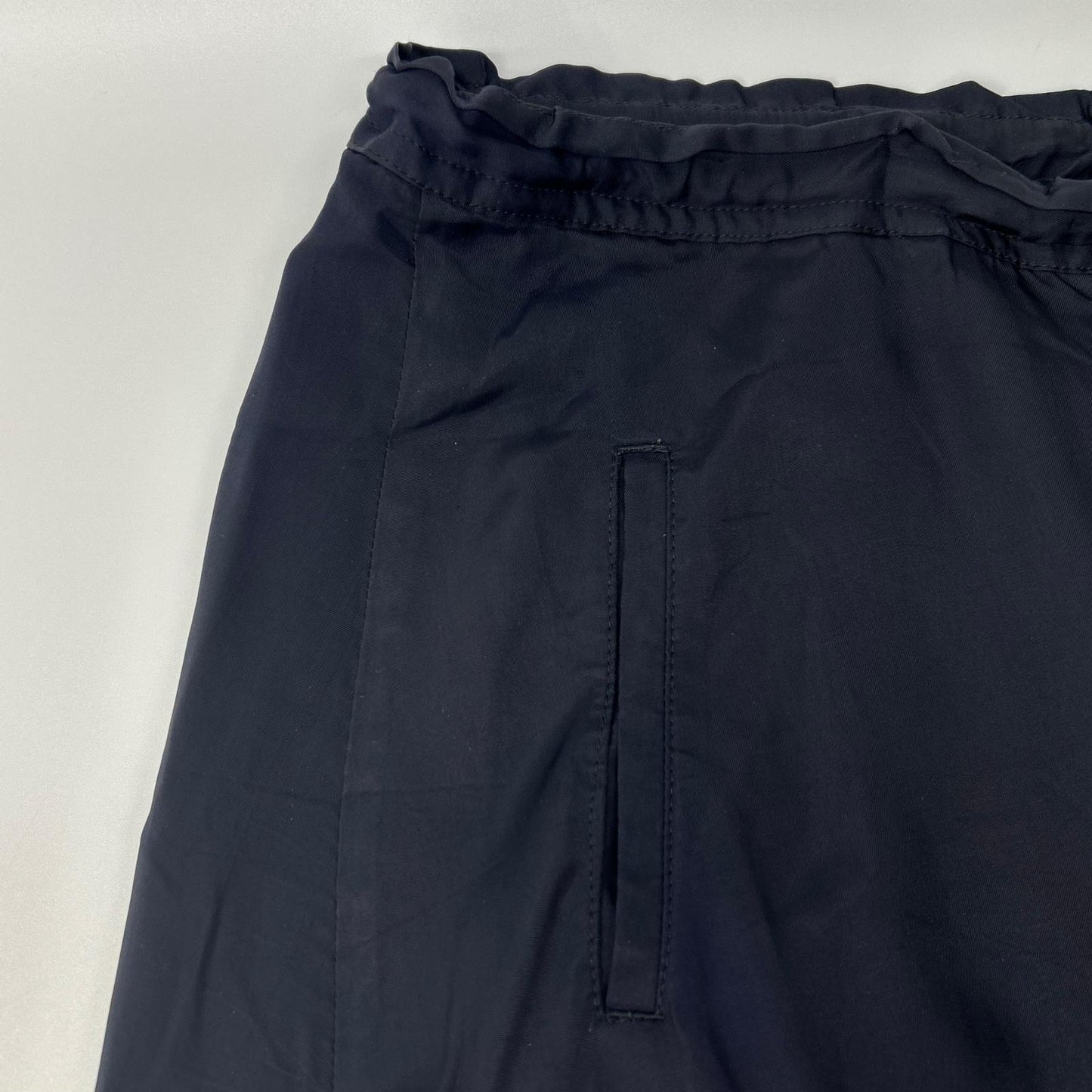 Y's ワイズ YH-P22-828 Navy CUPRO ASYMMETRIC PANTS WITH GATHERED WAIST Bottoms