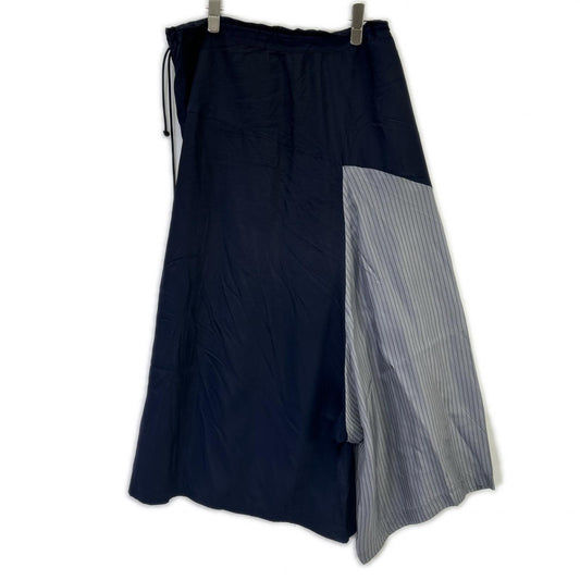 Y's ワイズ YH-P22-828 ネイビー CUPRO ASYMMETRIC PANTS WITH GATHERED WAIST ボトムス