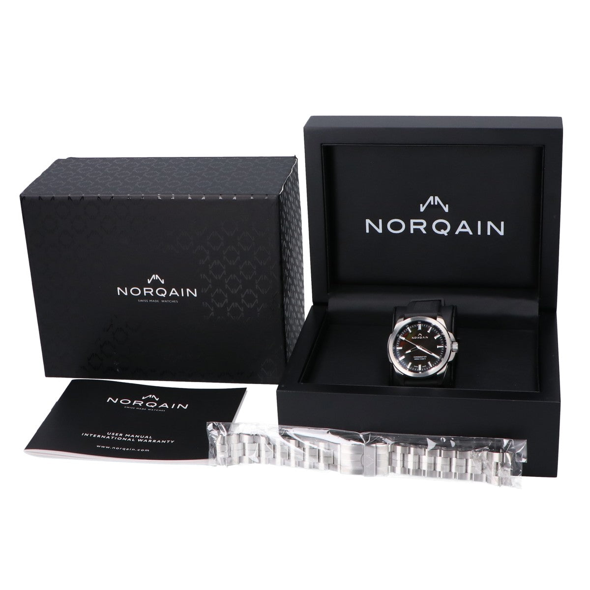 NORQAIN ノルケイン 美品 NN3000S03A/MBJ301 インディペンデンス JP ブラックMOP ラバーバンド 42mm 自動巻き 腕時計
