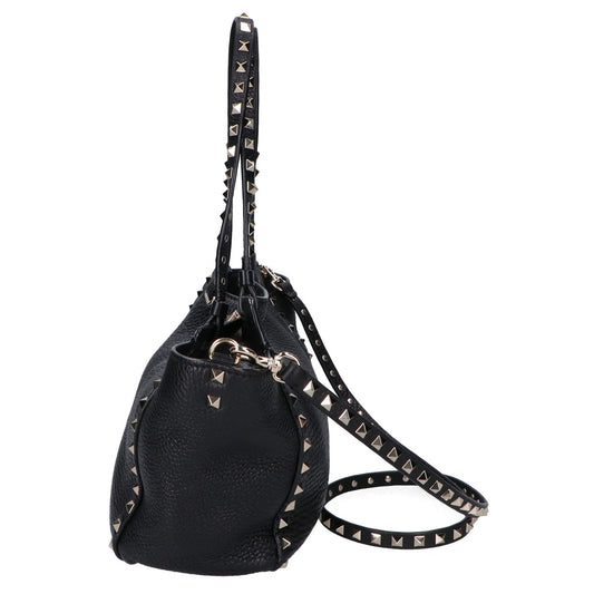 VALENTINO ヴァレンティノ MW2B0037VSF グレインレザー ロックスタッズ2WAYショルダーバッグ ハンドバッグ
