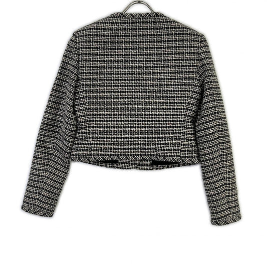 Theory 01-5404110 26SS black STRIPE TWEED U NCK CARDGN jacket
