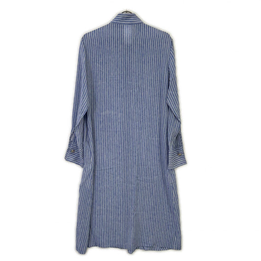 MAXMARA STUDIO マックスマーラスタジオ 24162211526 ブルー シルク ストライプ シャツワンピース ワンピース