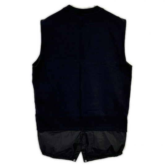 GIVENCHY ジバンシー ブラック コットン アイロン ドッキングノースリーブスウェット トップス