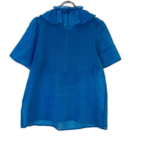 MARW UNITED ARROWS マルゥユナイテッドアローズ 1516-199-1543 ブルー 半袖 フリル付き ブラウス トップス