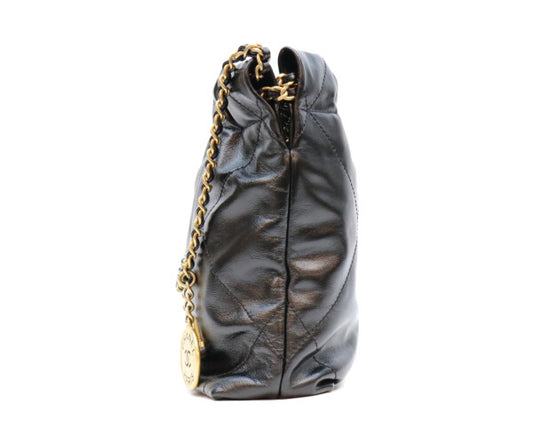 CHANEL シャネル AS3980 ブラック シャネル22ミニ シャイニーカーフスキン ゴールド金具 チェーンバッグ ショルダーバッグ