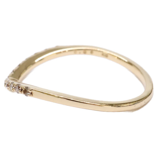 agete アガット 【美品】10164111095 K18 0.06 ダイヤモンド V字 リング 指輪