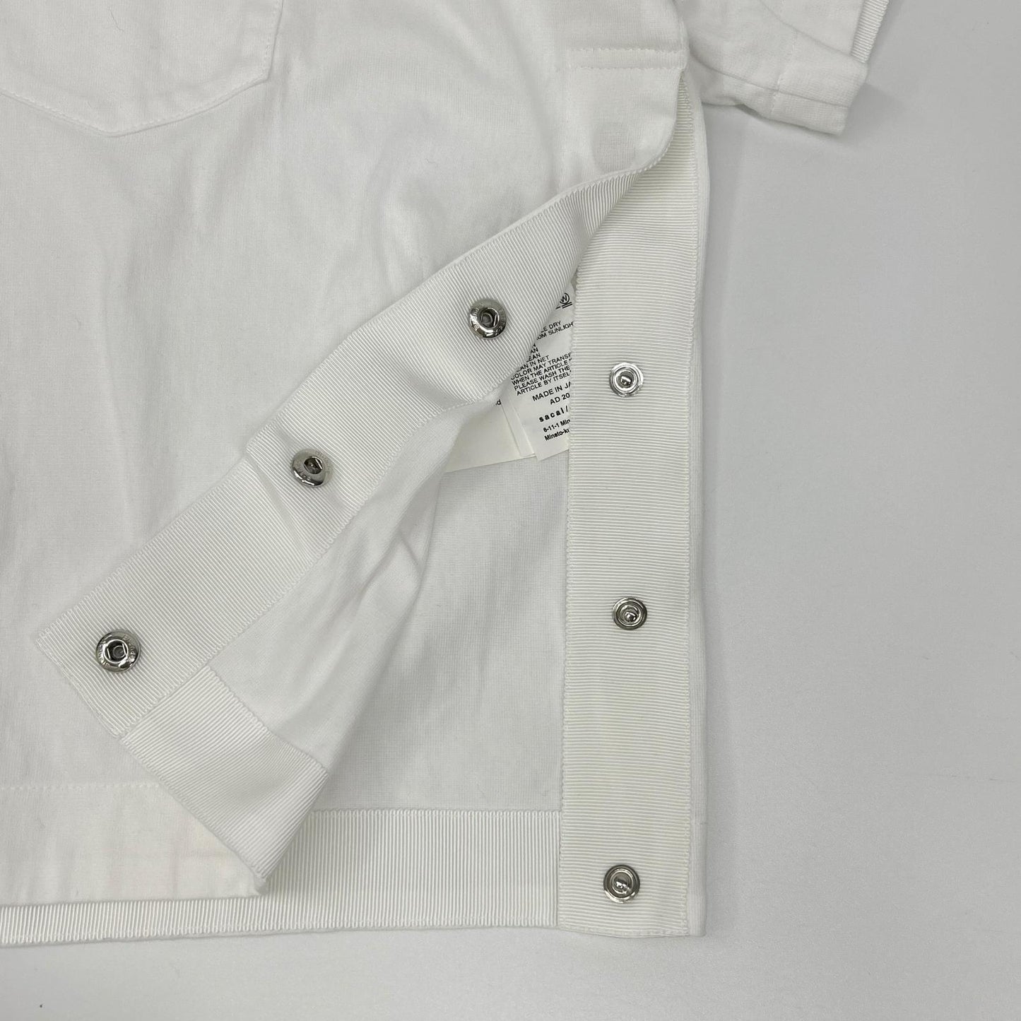 sacai Sacai SCW-117 White s Cotton Jersey T-Shirt Top