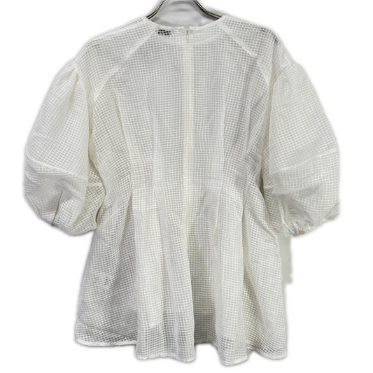 CLANE クラネ ホワイト 18122-4142 SHEER PLAID VOLUME SLEEVE TOPS トップス