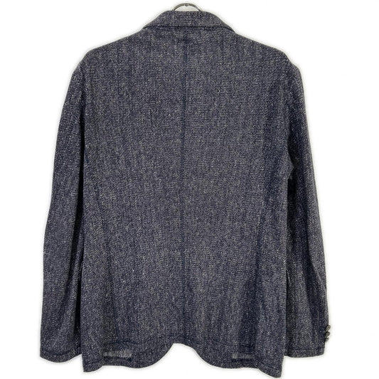 EPOCA UOMO エポカウォモ ネイビー 麻混 メランジ ニット生地 テーラード ジャケット ジャケット