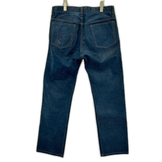 Japan Made white leather denim-look pants bottoms