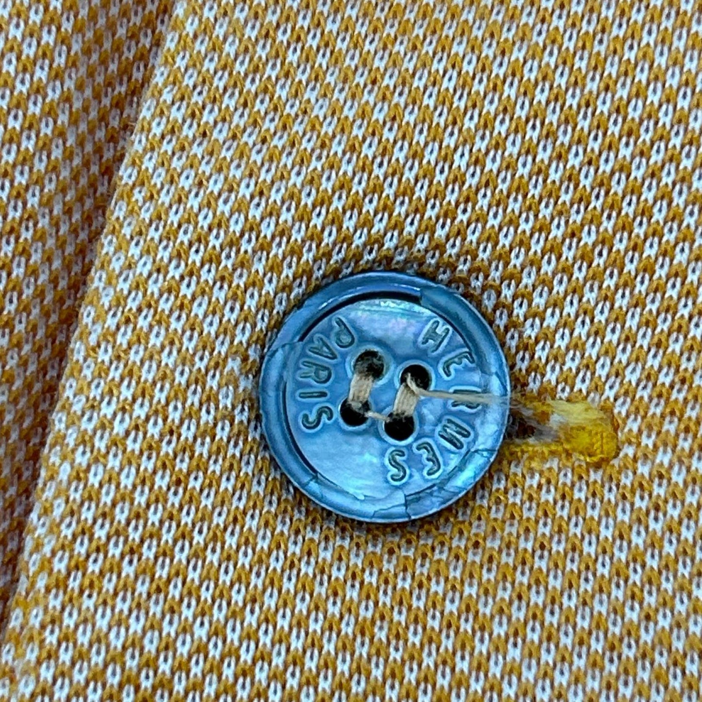 HERMES Orange Cotton Logo-Embroidered Polo Shirt