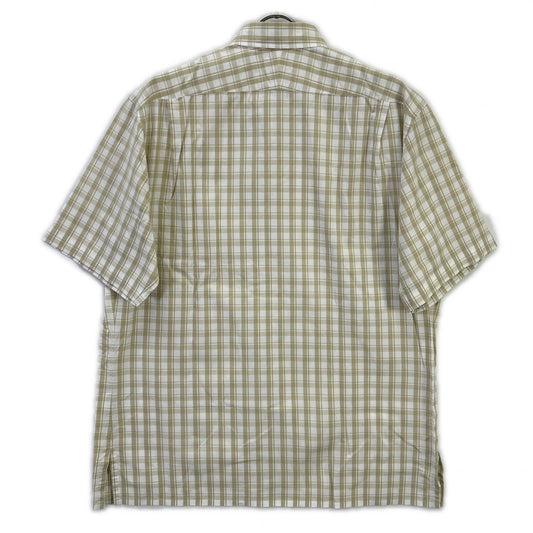 HERMES エルメス ベージュ チェック コットン 半袖シャツ トップス
