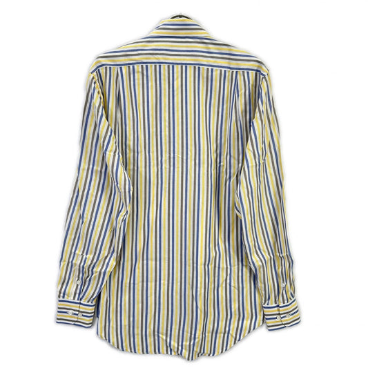 Loro Piana ロロピアーナ イエロー×ネイビー コットン ストライプ 長袖シャツ トップス