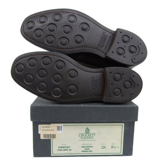 Crockett&Jones クロケット&ジョーンズ チャートシー スエード ブーツ シューズ メンズ ダークブラウン 5 1/2 E シューズ