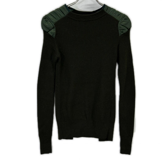 sacai サカイ 16-02724 グリーン ナイロン ドッキング ニット トップス