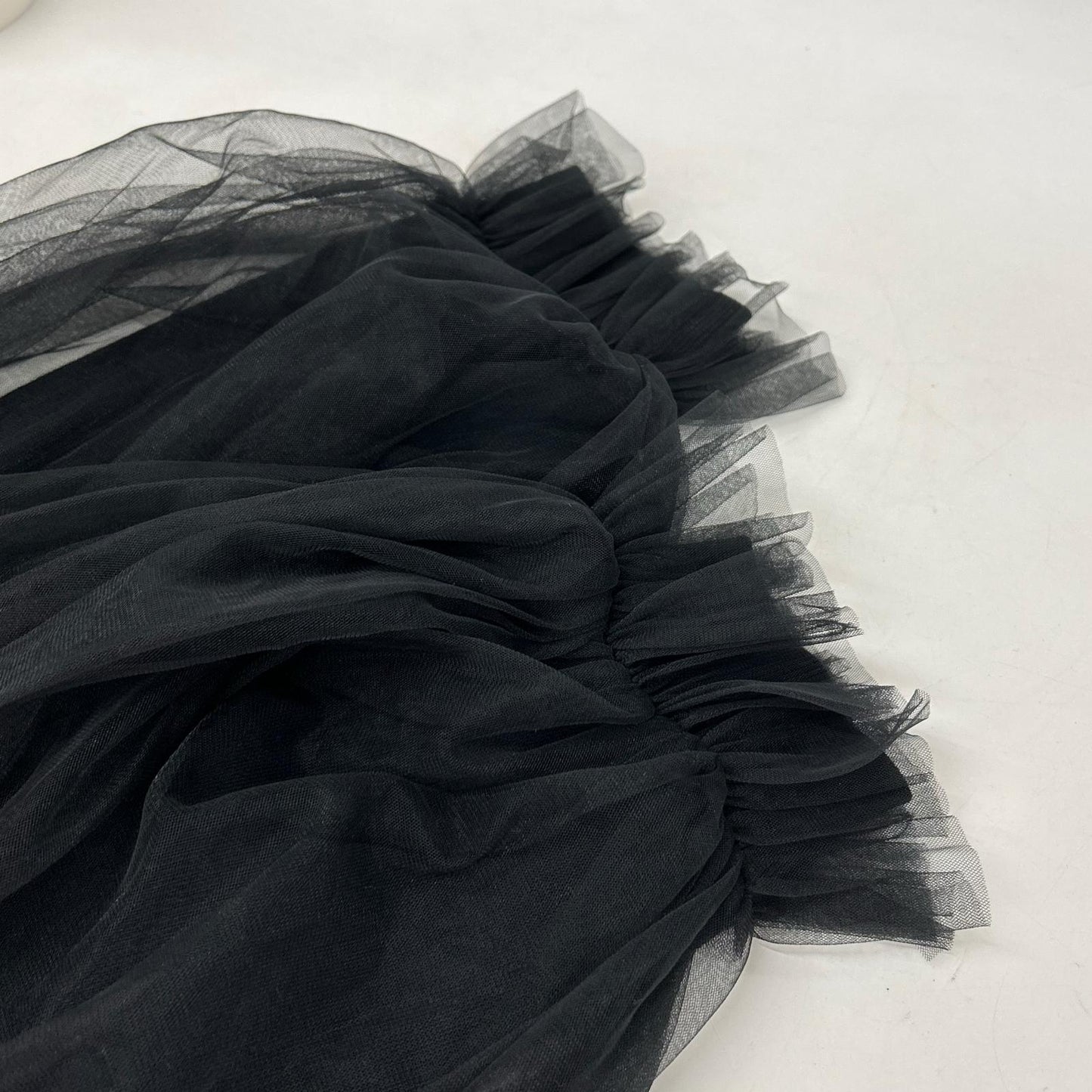 VIVIANO ヴィヴィアーノ VS-AW23-CS05 ブラック Gathered Tulle Trimmed Sweat トップス