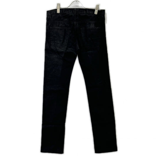 Dior HOMME ディオールオム 08AW クリス期 8H3111080909 ブラック コットン コーティング ストレッチ スキニー パンツ ボトムス