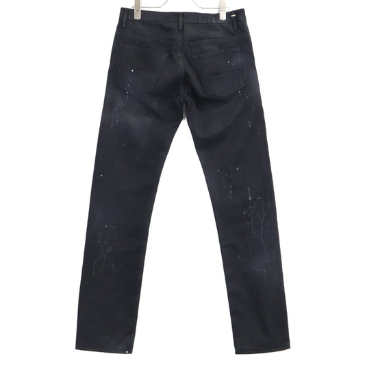 Dior HOMME ディオールオム 【国内正規】クリス期 003D002TY061 ペイント加工 ボタンフライ スリム ストレートパンツ ボトムス