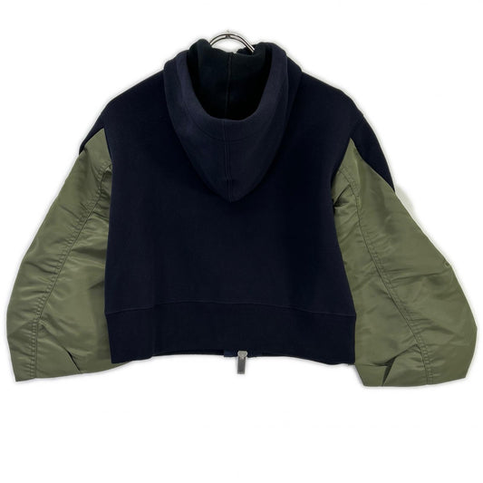 sacai サカイ 23年 23-06681 ネイビー MA-1 Sponge Sweat Hoodie ブルゾン ジャケット