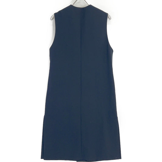 UNITED ARROWS ユナイテッドアローズ 1522-144-2837 ネイビー フロントベルト Vネックのロングベスト ベスト