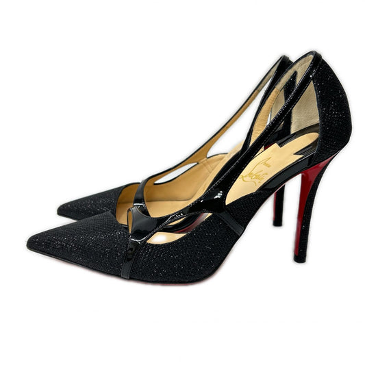 CHRISTIAN LOUBOUTIN クリスチャンルブタン 【美品】1160333 EDITH 100 グリッター パテント ヒールパンプス シューズ