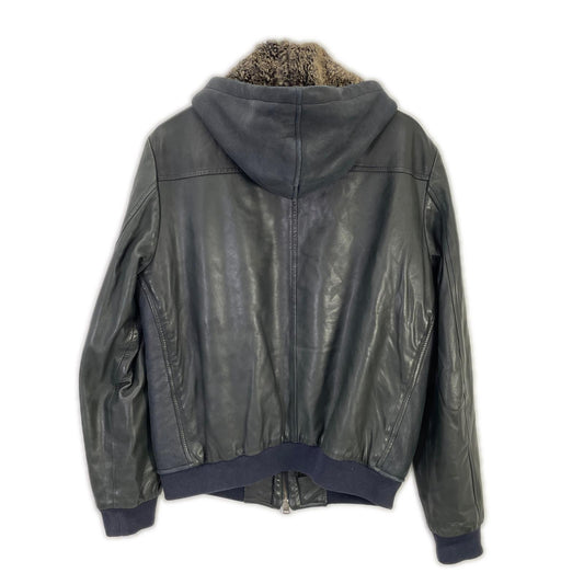 ETRO エトロ 172-1L503-9878 ブラック ラムレザー 裏地ベア ジャケット ジャケット