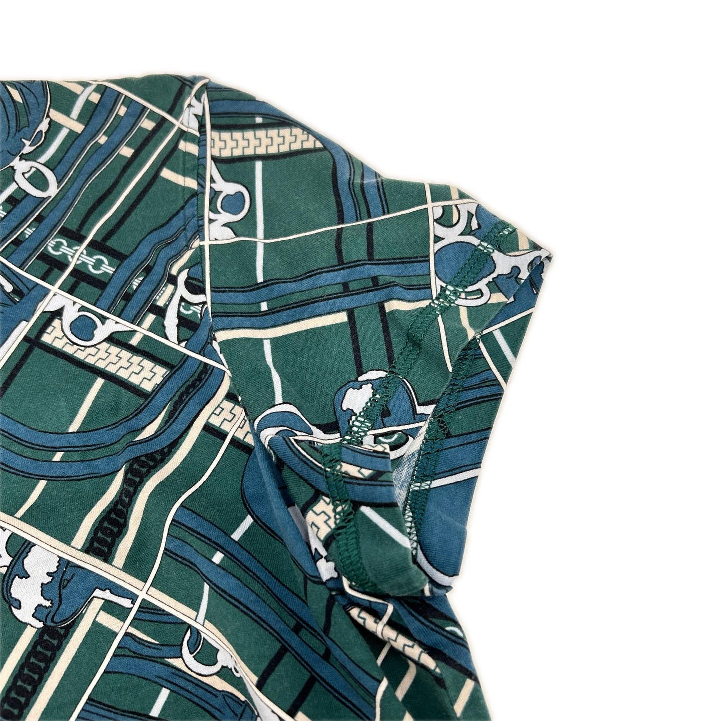 HERMES エルメス 3H4619DX グリーン 23AW EN DESORDRE ET CHAINES Tシャツ トップス