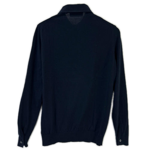 FILIPPO DE LAURENTIIS フィリッポ・デ・ローレンティス 6110-PL1MLPAR20 ネイビー コットン ニット 長袖 ポロシャツ トップス
