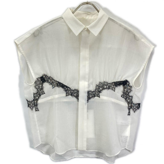 sacai サカイ 26ss 26-08506 ホワイト Wool Organza Shirt トップス