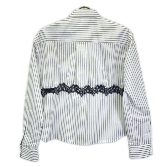 sacai サカイ 26SS 26-08539 ホワイト ストライプ レース Poplin Shirt シャツ トップス