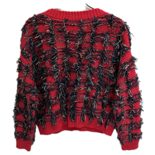 GRACE CONTINENTAL グレースコンチネンタル 1935 3134-0 red multi-fringe knit cardigan top