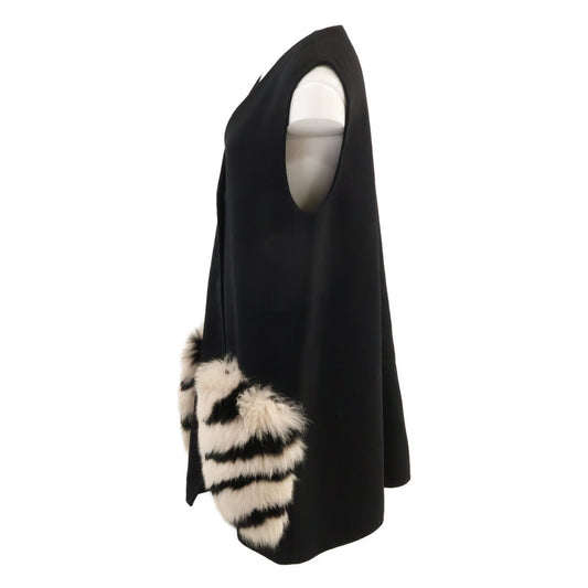 FENDI フェンディ 【国内正規】FF8474 GILET DOUBLE WOOL ファーポケット ロングジレ/ コート